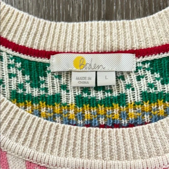 Boden Colorful Fair Isle Sweater size Large - Picture 3 of 9